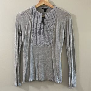 Ann Taylor Top with blue and white pinstriped top.